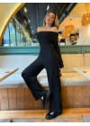 Kadın Uzun Kollu Madonna Yaka şardonlu Kaşkorse Tulum