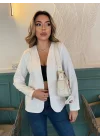 Kadın Uzun Kollu önü Açık Blazer Ceket