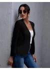 Kadın Uzun Kollu önü Açık Ithal Krep Blazer Ceket
