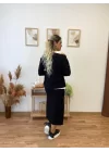 Kadın Uzun Kollu Tek Omuzu Açık Viskon Bluz Içi Atletli Ve Yandan şeritli üçlü Viskon Ikili Takım