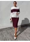 Kadın Uzun Kollu Triko Etekli Takım