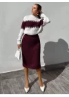 Kadın Uzun Kollu Triko Etekli Takım