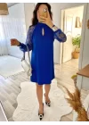 Kadın Uzun Kollu Tül Detay Sandy Mini Boy Elbise