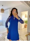 Kadın Uzun Kollu Tül Detay Sandy Mini Boy Elbise