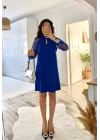Kadın Uzun Kollu Tül Detay Sandy Mini Boy Elbise