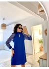 Kadın Uzun Kollu Tül Detay Sandy Mini Boy Elbise