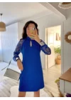 Kadın Uzun Kollu Tül Detay Sandy Mini Boy Elbise