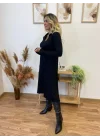 Kadın Uzun Kollu Yakalı Midi Viskon Iki Iplik Elbise