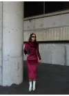 Kadın Uzun Kollu Yarım Balıkçı Yaka Büzgü Detay Kadife Kumaş Elbise