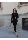 Kadın Uzun Kollu Yuvarlak Yaka Akrilik Elbise