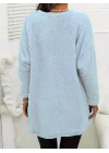 Kadın Uzun Kollu Yuvarlak Yakalı Cepli Peluş Bluz