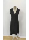 Kadın V Yakalı önden Düğmeli Kaşkorse Elbise