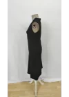 Kadın V Yakalı önden Düğmeli Kaşkorse Elbise