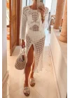 Kadın Yarasa Kol Triko Maxi Boy Pareo