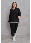 Kadın Yeni Sezon Uzun Kollu Ribana Detay Ikili Takım
