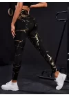 Kadın Yüksek Bel Desenli Spor Tayt