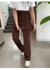 Kadın Yüksek Bel Full Likralı Krep Kumaş Pantolon