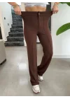 Kadın Yüksek Bel Full Likralı Krep Kumaş Pantolon
