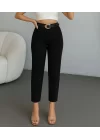 Kadın Yüksek Bel Gipe Detay Dar Paça Kısa Pantolon