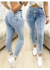 Kadın Yüksek Bel önden Düğmeli Jean Pantolon
