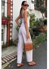 Kalın Askılı Bluz Pantolon Keten Takım 10187