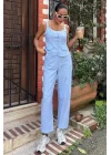 Kalın Askılı Bluz Pantolon Keten Takım 10187