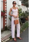 Kalın Askılı Bluz Pantolon Keten Takım 10187
