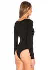 Kare Yaka İpek Jarse Bodysuit