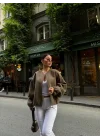 Kaşe Kaşmir Fermuarlı CEKET - Haki