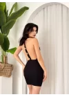 Katalina Gül Düğmeli Elbise