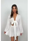 Kayık Yaka Uzun Kol Crop