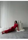 Kayık Yaka Uzun Kurdele Elbise