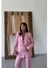 KETEN CEKET - PANTOLON TAKIM - Pembe
