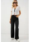 Kısa Kol Crop Bluz 958 - Beyaz