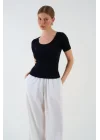 Kısa Kollu T-shirt - Siyah