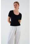 Kısa Kollu T-shirt - Siyah