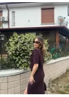 Kısa Kollu Uzun Yandan Yırtmaçlı Elbise - Kahverengi
