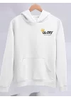 Kışlık Üç İplik Kapşonlu SweatShirt - Beyaz