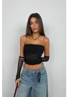 Kolluk Detay Askılı Tül Bluz