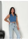 Kot Jeans Yelek - Mavi