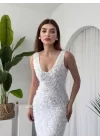 Kren Gül Detaylı Elbise