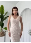 Kren Gül Detaylı Elbise
