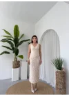 Kren Gül Detaylı Elbise