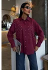 Kristal Taş Çakımlı Poplin Gömlek 3413