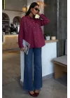Kristal Taş Çakımlı Poplin Gömlek 3413