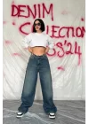 Mavi Geniş Paça Jeans Pantolon