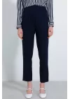 Lacivert Yüksek Bel Kumaş Pantolon 6650