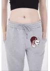 Lastikli Baskılı Eşofman Pantolon - Gri