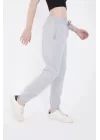 Lastikli Baskılı Eşofman Pantolon - Gri