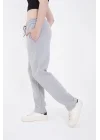 Lastikli Baskılı Eşofman Pantolon - Gri